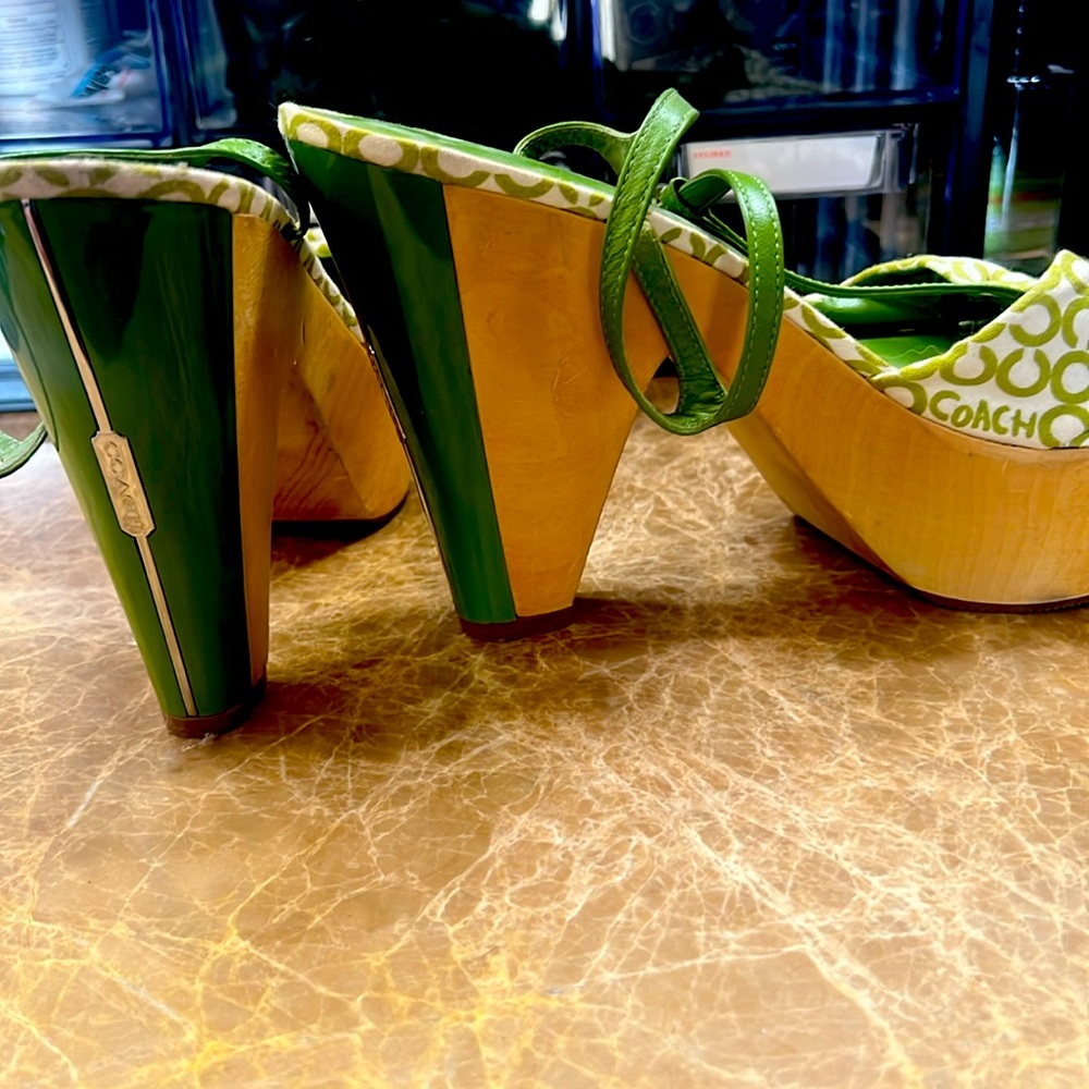 Coach sandals with 4 inch wedge heel